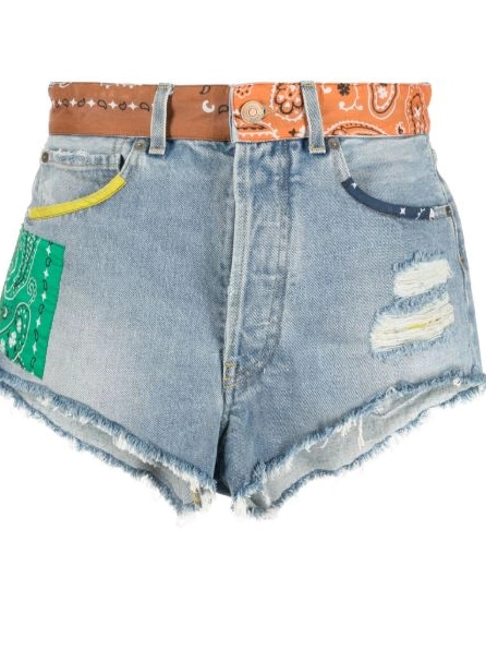 Cheap California Alanui bandana-print shorts Women denim 0810